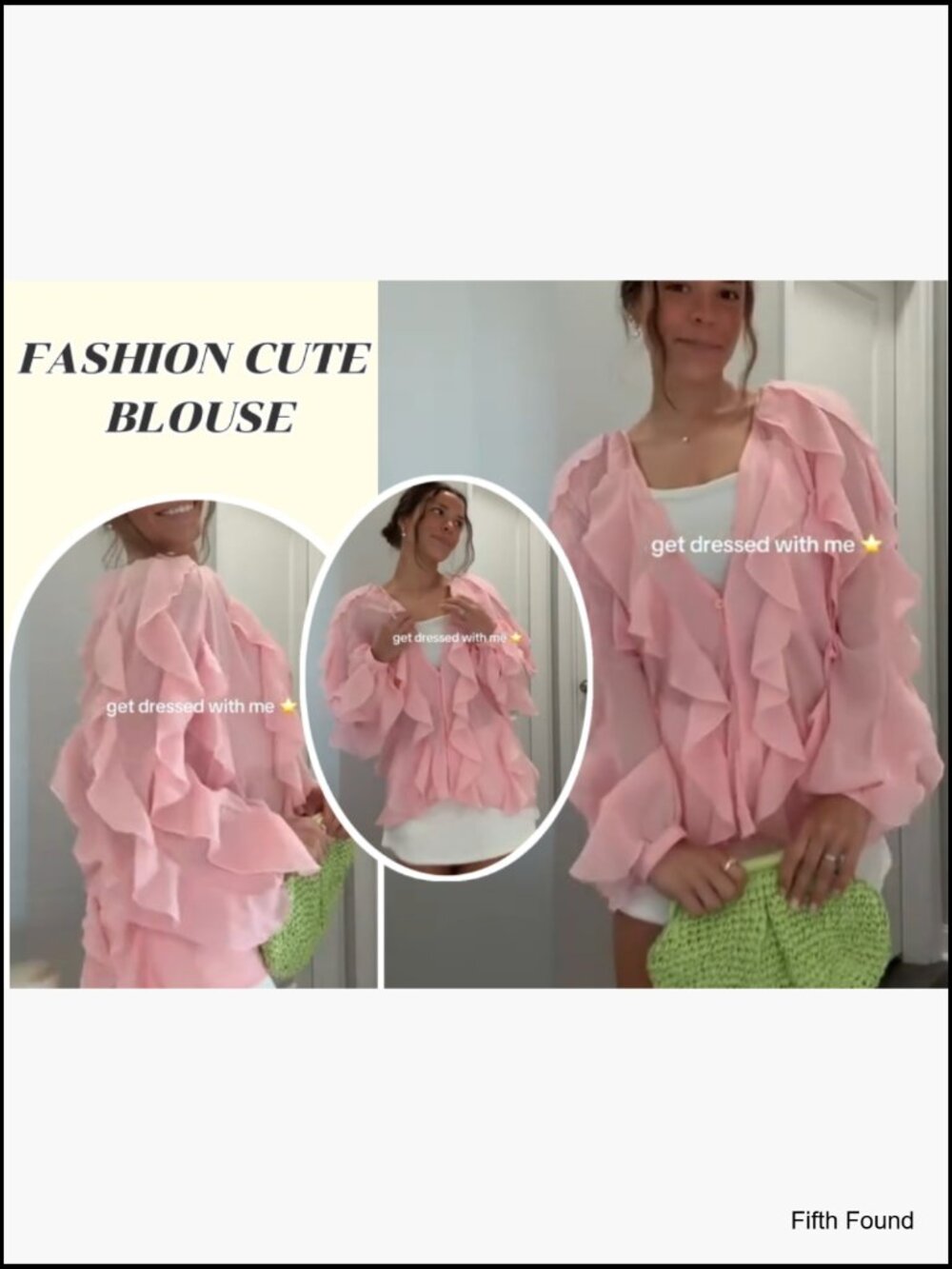 Ruffled Multi-Layered Semi Sheer V-Neck Blouse Long Sleeve Button Down Chiffon - Picture 7 of 7